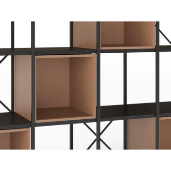 Knižnica v čierno-tehlovej farbe 140x179 cm Anya – Marckeric - Image 5