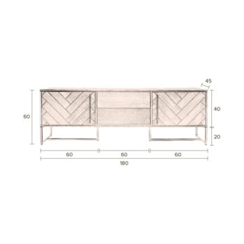 Čierny TV stolík v dekore exotického dreva 180x60 cm Class - Dutchbone - Image 8