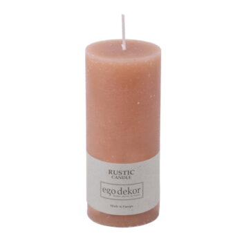 Púdrovoružová sviečka Rustic candles by Ego dekor Rust, doba horenia 58 h
