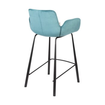 Zamatové barové stoličky v petrolejovej farbe v súprave 2 ks 91,5 cm Brit – Zuiver - Image 9