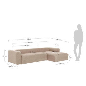 Béžová rohová pohovka (pravý roh) Blok – Kave Home - Image 5