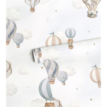 Detská tapeta z netkanej textílie 10 m x 50 cm Hot-Air Balloons – Lilipinso - Image 4