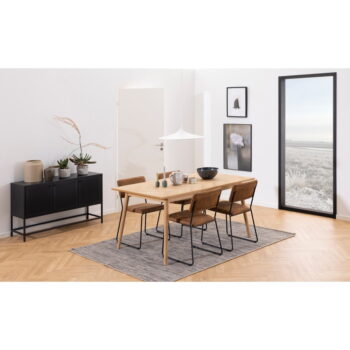 Čierna kovová nízka komoda 125x75 cm Newcastle – Actona - Image 9