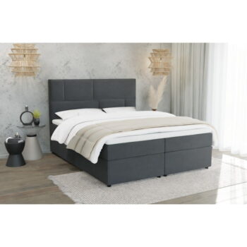 Tmavosivá boxspring posteľ s úložným priestorom 180x200 cm Lola – Ropez - Image 2