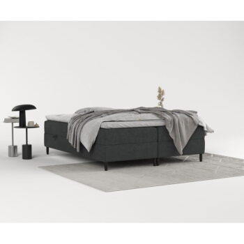 Tmavosivá boxspring posteľ s úložným priestorom 140x200 cm Malte – Maison de Rêve - Image 9