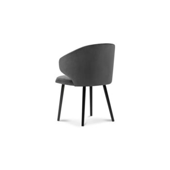Tmavosivá jedálenská stolička so zamatovým poťahom Windsor & Co Sofas Nemesis - Image 2