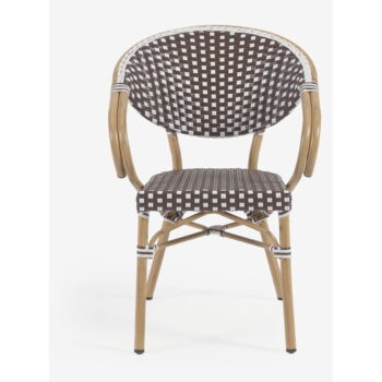 Hnedá kovová/plastová záhradná stolička Marilyn – Kave Home - Image 6