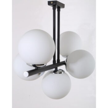 Biele/čierne stropné svietidlo so skleneným tienidlom ø 15 cm Sail – Squid Lighting - Image 3