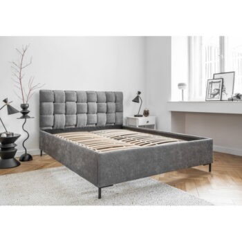 Sivá čalúnená dvojlôžková posteľ s roštom 160x200 cm Eve – Miuform - Image 6