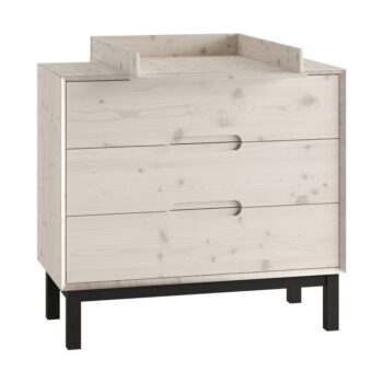 Biela nízka detská komoda z borovicového dreva 100x91 cm Country – Pinio - Image 3