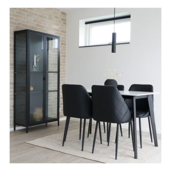 Čierna kovová vitrína 80x175 cm Brisbane – House Nordic – Obrázok 8