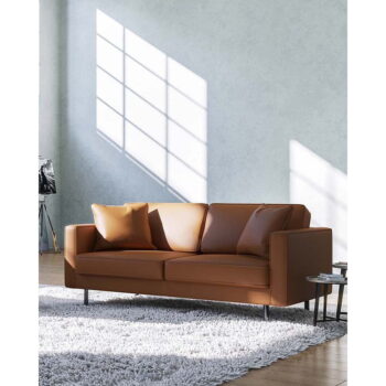 Koňakovohnedá kožená pohovka 207 cm Kobo – MESONICA – Obrázok 3