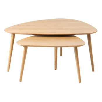 Konferenčné stolíky v súprave 2 ks v dekore duba v prírodnej farbe 70x100 cm Adda – Unique Furniture - Image 4