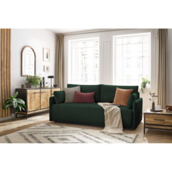 Tmavozelená menčestrová rozkladacia pohovka 211 cm Marcel – Bobochic Paris - Image 11