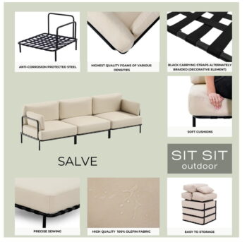 Tmavosivá záhradná modulárna pohovka 234 cm Salve – Sit Sit – Obrázok 5