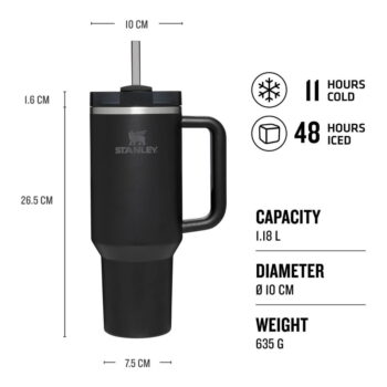 Čierna termoska 1,18 l Quencher H2.O FlowState – Stanley - Image 8