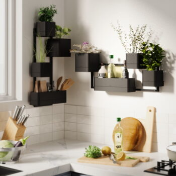 Závesné plastové kvetináče na bylinky v súprave 4 ks Cubiko – Umbra - Image 8