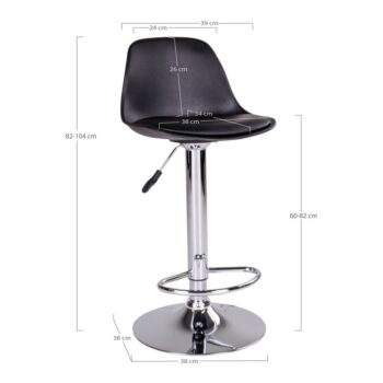 Čierne otočné barové stoličky v súprave 2 ks 82 cm Trondheim – House Nordic – Obrázok 7