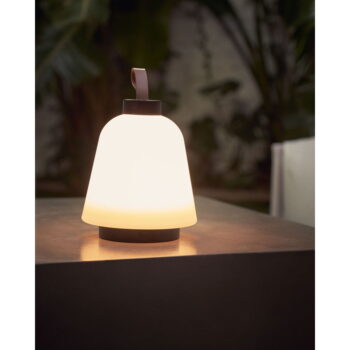 Biela plastová LED stmievateľná stolová lampa (výška 24 cm) Udiya – Kave Home - Image 3