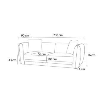 Tmavomodrá pohovka 230 cm Bourbon – Bobochic Paris – Obrázok 3