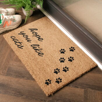 Rohožka z kokosového vlákna 60x90 cm Hope You Like Cats – Artsy Doormats - Image 4