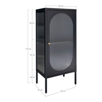 Čierna kovová vitrína 50x110 cm Adelaide – House Nordic - Image 8