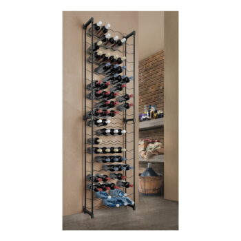 Čierny kovový regál na víno počet fliaš 50 Barbera – Metaltex – Obrázok 4