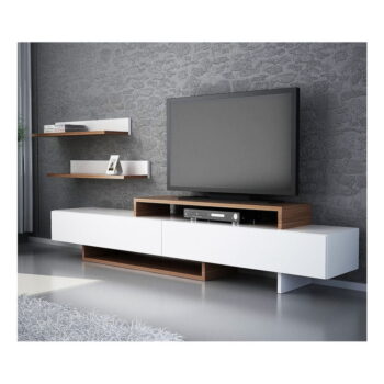 Biela/prírodná TV súprava 180x40 cm Nirvanas – Furny Home – Obrázok 6
