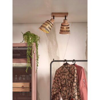 Hnedé stropné svietidlo s bambusovým tienidlom ø 15 cm Java – Good&Mojo – Obrázok 4