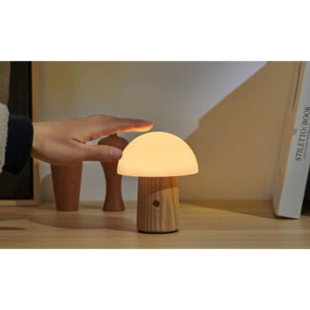 Stmievateľná stolová lampa v prírodnej farbe so skleneným tienidlom (výška 13 cm) Alice – Gingko - Image 10