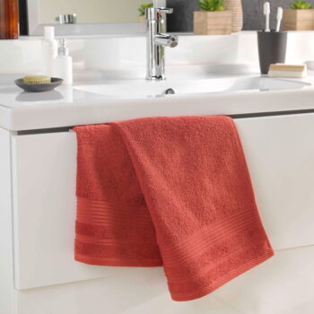 Froté bavlnený uterák v tehlovej farbe 50x90 cm Tendresse – douceur d'intérieur - Image 2