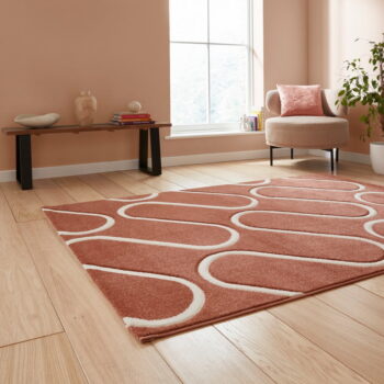 Koberec v tehlovej farbe 160x230 cm Linear Curve – Catherine Lansfield - Image 3