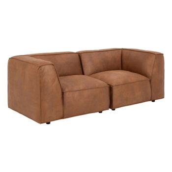 Koňakovohnedá pohovka z imitácie kože 208 cm Fairfield Kentucky – Bonami Selection - Image 3