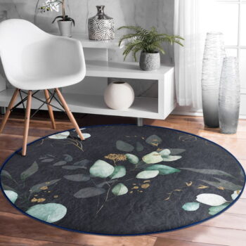 Tmavosivý prateľný okrúhly koberec vhodný pre robotické vysávače ø 120 cm Comfort – Mila Home - Image 3