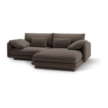 Hnedá rohová pohovka z textílie bouclé (pravý roh) Torino – Micadoni Home - Image 2