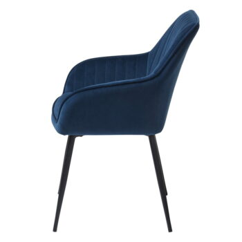 Modrá zamatová jedálenská stolička Melfort – Unique Furniture - Image 3