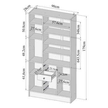 Biela kúpeľňová skrinka 90x182 cm Combi – TemaHome - Image 2