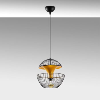 Závesné svietidlo v čiernej a zlatej farbe s kovovým tienidlom ø 30 cm Telmander – Opviq lights - Image 6
