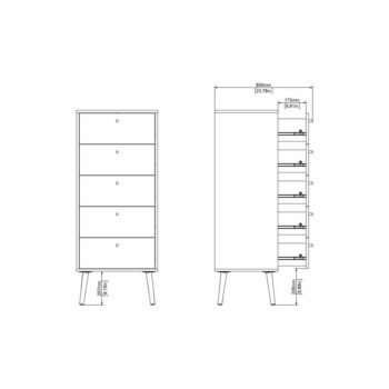 Biela vysoká komoda 50x120 cm Bodo – Tvilum - Image 4