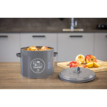 Sivá nádoba na kompostovateľný odpad 6,3 l Secret Du Potager – Esschert Design – Obrázok 7