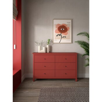 Červená nízka komoda z borovicového dreva 130x80 cm Misti – Marckeric - Image 5