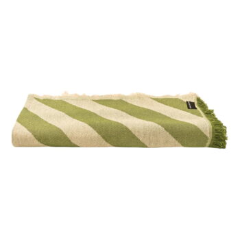 Zeleno-béžový pléd na dvojlôžko 240x240 cm Green Lines - Really Nice Things – Obrázok 3