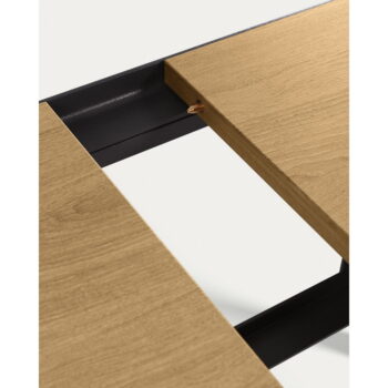Rozkladací jedálenský stôl s doskou z dubového dreva v prírodnej farbe 80x160 cm Nadyria – Kave Home - Image 11