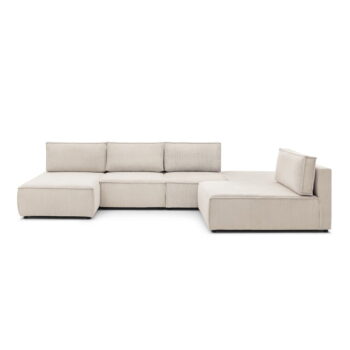 Krémovobiela menčestrová rohová pohovka (variabilná) Nihad modular – Bobochic Paris - Image 3