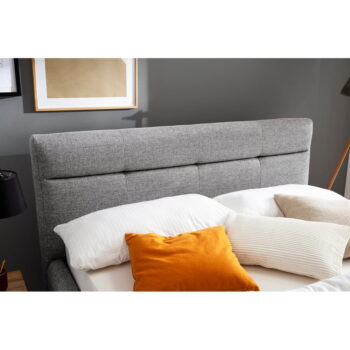 Sivá čalúnená dvojlôžková posteľ s úložným priestorom s roštom 140x200 cm Lotte - Meise Möbel – Obrázok 6