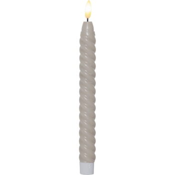 Súprava 2 béžových voskových LED sviečok Star Trading Flamme Swirl Antique, výška 25 cm - Image 3
