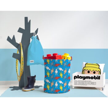 Modrý látkový detský kôš na hračky ø 40x50 cm Everywhere – Playmobil - Image 2