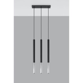 Závesné svietidlo v černo-stříbrné farbe Nice Lamps Asarot 3L - Image 3