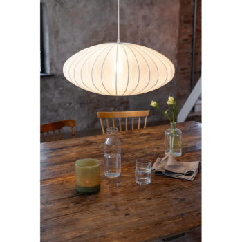 Biele závesné svietidlo s textilným tienidlom ø 60 cm Florence – Markslöjd - Image 4