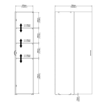 Biela šatníková skriňa 39x175 cm Space – Tvilum – Obrázok 7